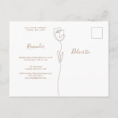 Line Roos Herinnering RSVP Uitnodiging Briefkaart (Achterkant)