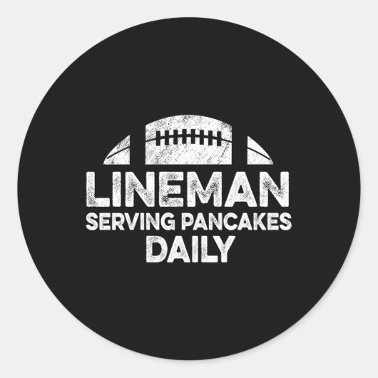 Line Serving Pannenkoeken Dagelijks Football Offen Ronde Sticker (Voorkant)