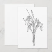 Line sketch narcissen boeket. aankondiging (Voorkant / Achterkant)