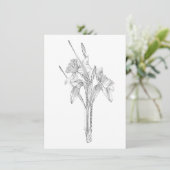 Line sketch narcissen boeket. aankondiging (Staand voorkant)