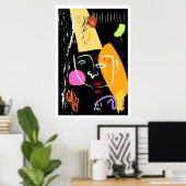 Line Wall Art, Abstracte Cubism Art Print, Poster (Thuiskantoor)
