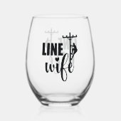 Line Wife Electric Worker Lineman Wijnglas Zonder Voet (Achterkant)
