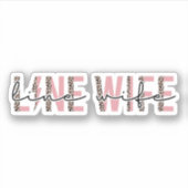 Line Wife Gift, Lineman Wife Leopard Sticker (Voorkant)