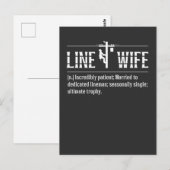 Line Wife Lineman Husband Gehuwde elektricien Briefkaart (Voorkant / Achterkant)