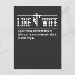 Line Wife Lineman Husband Gehuwde elektricien Briefkaart