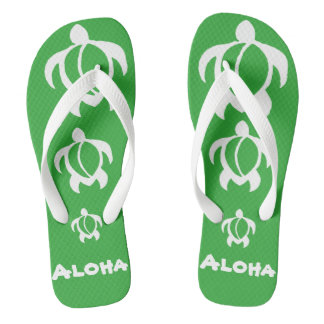 LineA "Aloha" White Honu Teenslippers