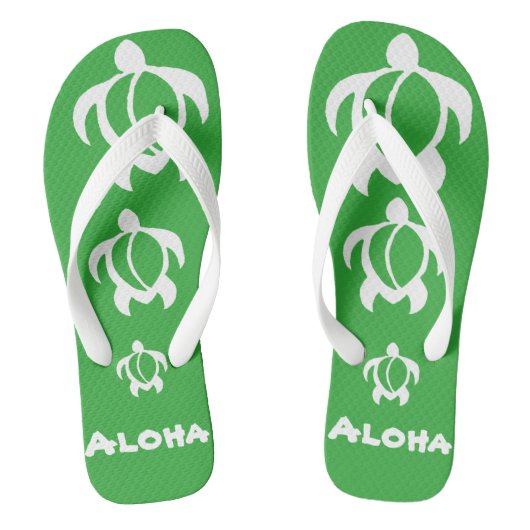 LineA "Aloha" White Honu Teenslippers (Voetbed)