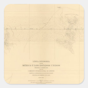 Linea Divisoria Entre Mexico 3 Vierkante Sticker