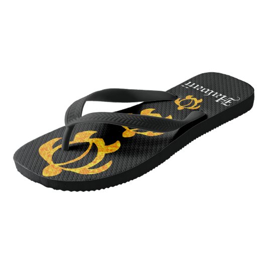LineA Golden Lava Honu Hawaii Teenslippers (Schuin)