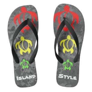 LineA Island Style Rasta Honu Teenslippers