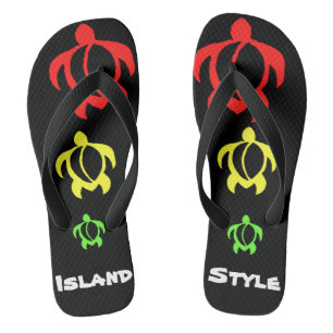 LineA Island Style Rasta Honu Teenslippers