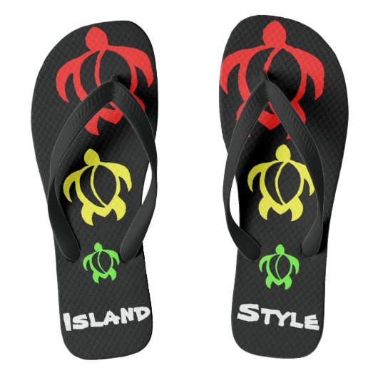LineA Island Style Rasta Honu Teenslippers (Voetbed)