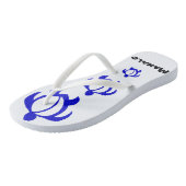 LineA Mahalo Blue Honu Teenslippers (Schuin)