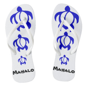 LineA Mahalo Blue Honu Teenslippers
