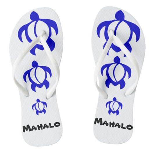 LineA Mahalo Blue Honu Teenslippers (Voetbed)