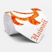 LineA Oranje Hawaii Abstracte Honu Stropdas (Opgerold)