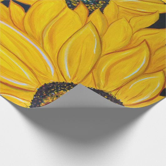 LineA-zonnebloemen Cadeaupapier (Hoek)