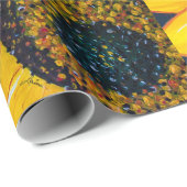 LineA-zonnebloemen Cadeaupapier (Rol Hoek)