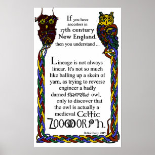 Lineage is niet altijd lineair, Macrame Owl Poster