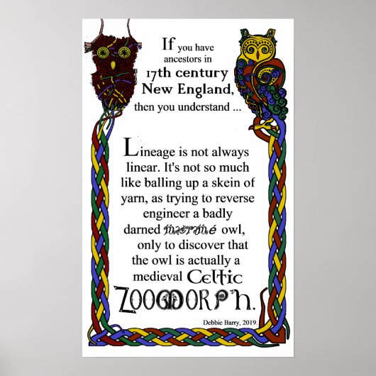 Lineage is niet altijd lineair, Macrame Owl Poster (Voorkant)
