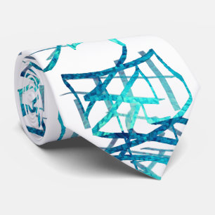 Lineair Abstract Aqua Blau Thema Stropdas