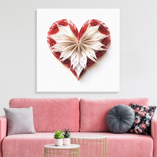 Lineair document hart canvas afdruk (Insitu (Woonkamer))