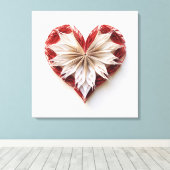 Lineair document hart canvas afdruk (Insitu (Houten vloer))