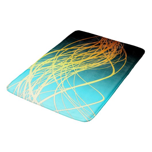 Lineair Flow Blue Gold - Bath Mat (Gekanteld)