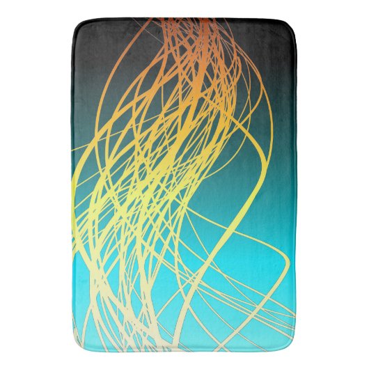 Lineair Flow Blue Gold - Bath Mat (Voorkant Verticaal)