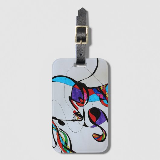 Lineair kleurrijk Bagagelabel (Voorkant (verticaal))