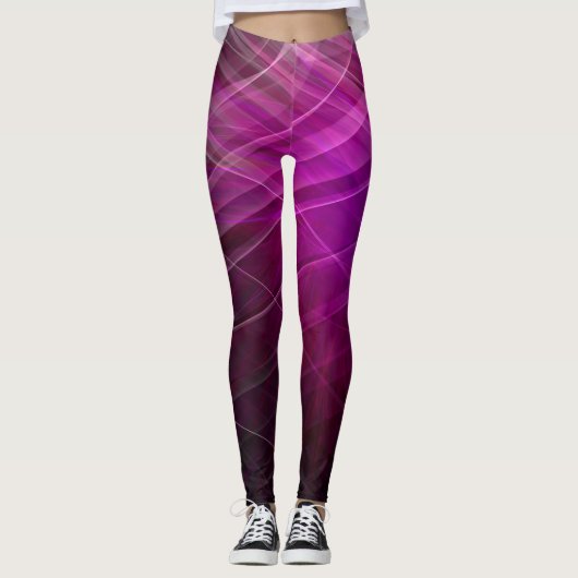 Lineair Patroon Paarse - Leggings (Voorkant)