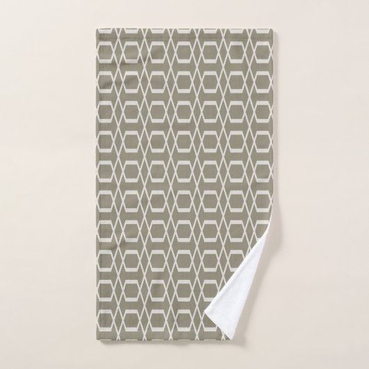lineair patroon van lineaire geometrie in Taupe Bad Handdoek (Handdoek)