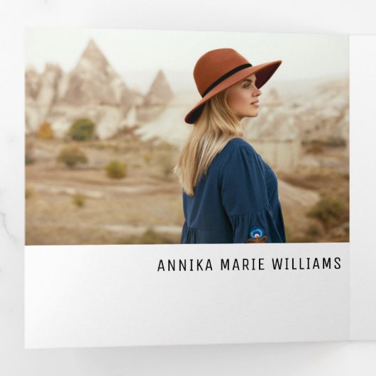 Lineaire Afstuderen Multi Foto tri-Fold aankondigi Drieluik Aankondiging (Binnenzijde eerst)