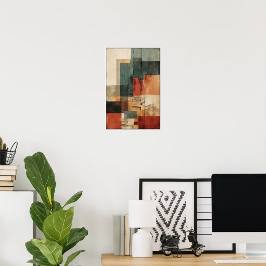 Lineaire balans en vorm Abstract Poster (Thuiskantoor)