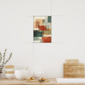 Lineaire balans en vorm Abstract Poster (Keuken)