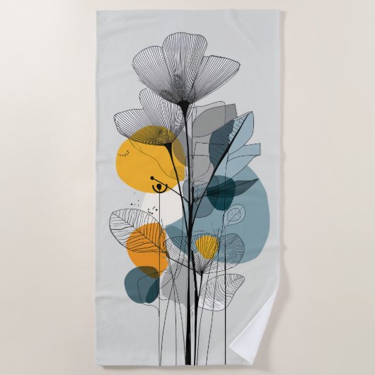 Lineaire Bloom Strandlaken (Voorkant)