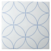 Lineaire cirkels op pastelblauw tegeltje (Voorkant)