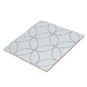 Lineaire cirkels op pastelblauw tegeltje (Zijkant)