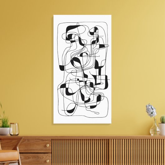 Lineaire Compositie 2 Canvas Afdruk (Insitu (Woonkamer))