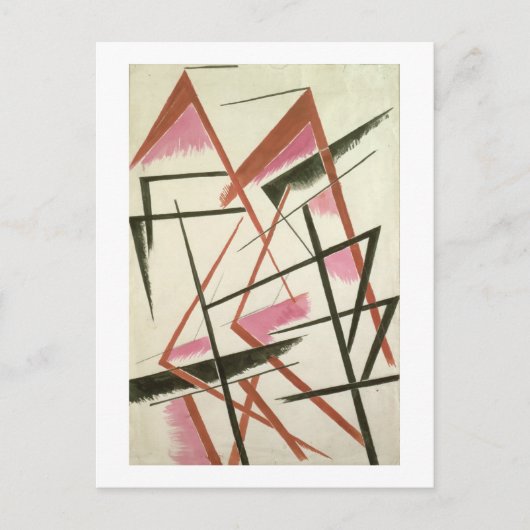 Lineaire constructie, c.1921 (gouache on paper) briefkaart (Voorkant)