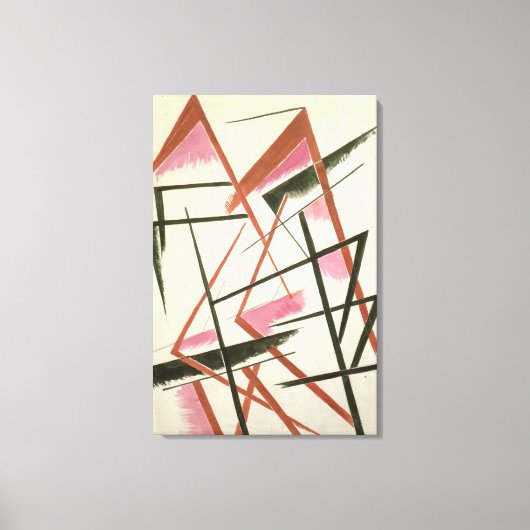 Lineaire constructie, c.1921 (gouache on paper) canvas afdruk (Voorkant)