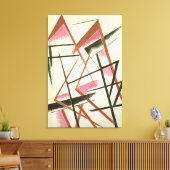 Lineaire constructie, c.1921 (gouache on paper) canvas afdruk (Insitu (Woonkamer))