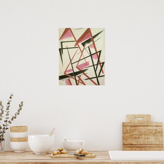 Lineaire constructie, c.1921 (gouache on paper) poster (Keuken)