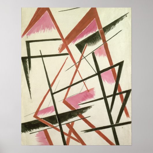 Lineaire constructie, c.1921 (gouache on paper) poster (Voorkant)