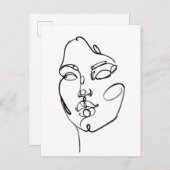 Lineaire denkers - Gezicht Briefkaart (Voorkant / Achterkant)