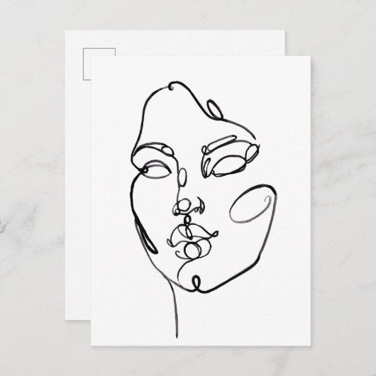 Lineaire denkers - Gezicht Briefkaart (Voorkant / Achterkant)