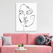 Lineaire denkers - Gezicht Canvas Afdruk (Insitu (Woonkamer))