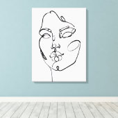 Lineaire denkers - Gezicht Canvas Afdruk (Insitu (Houten vloer))