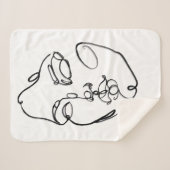 Lineaire denkers - Gezicht Sherpa Deken (Voorkant (horizontaal))