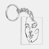 Lineaire denkers - Gezicht Sleutelhanger (Voorkant Links)